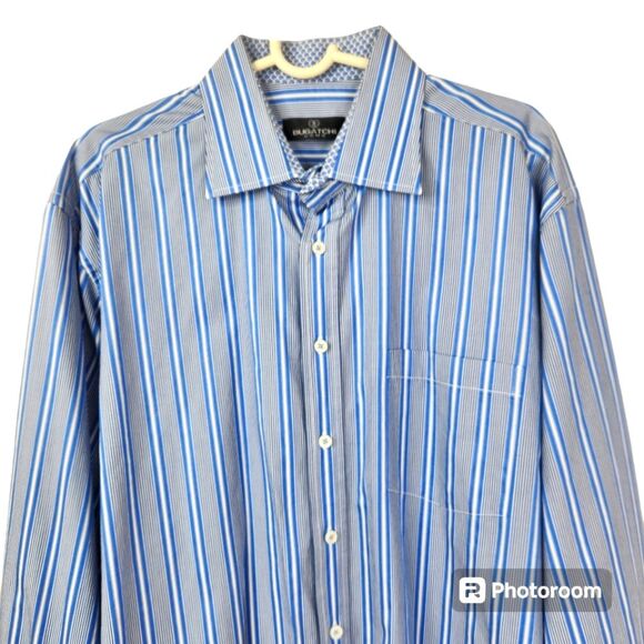 Bugatchi Uomo Mens Long Sleeve Vertical Striped Button Down Shirt Size XXL - Picture 3 of 8